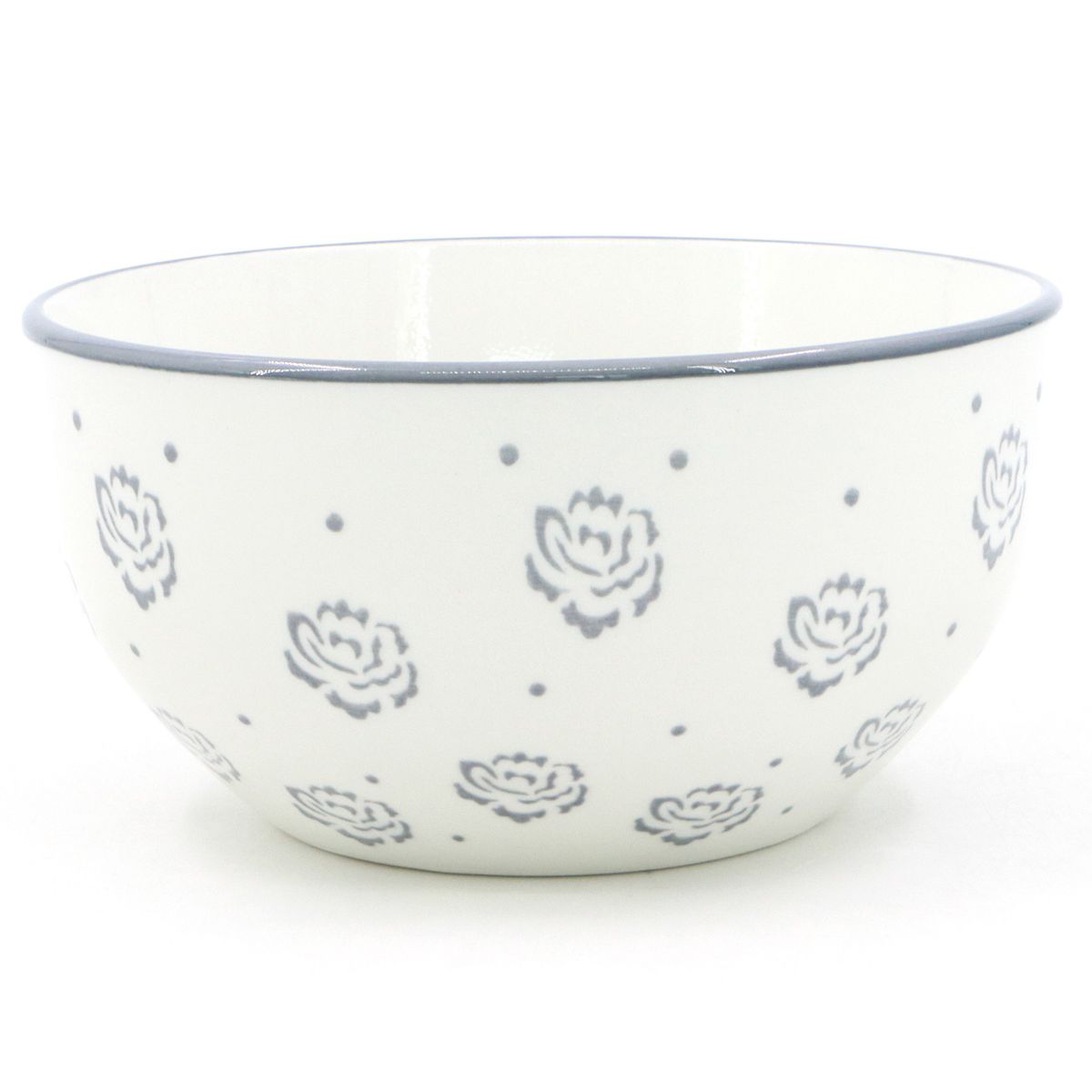 JUST HOME COLLECTION - Juego de Vajilla 16 Piezas Porcelana Milan Gris/Blanco
