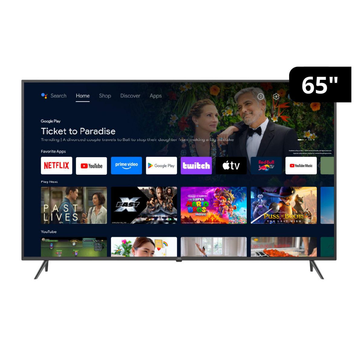 JVC - Televisor LED 65 " 4K Ultra HD Android TV LT-65KB608