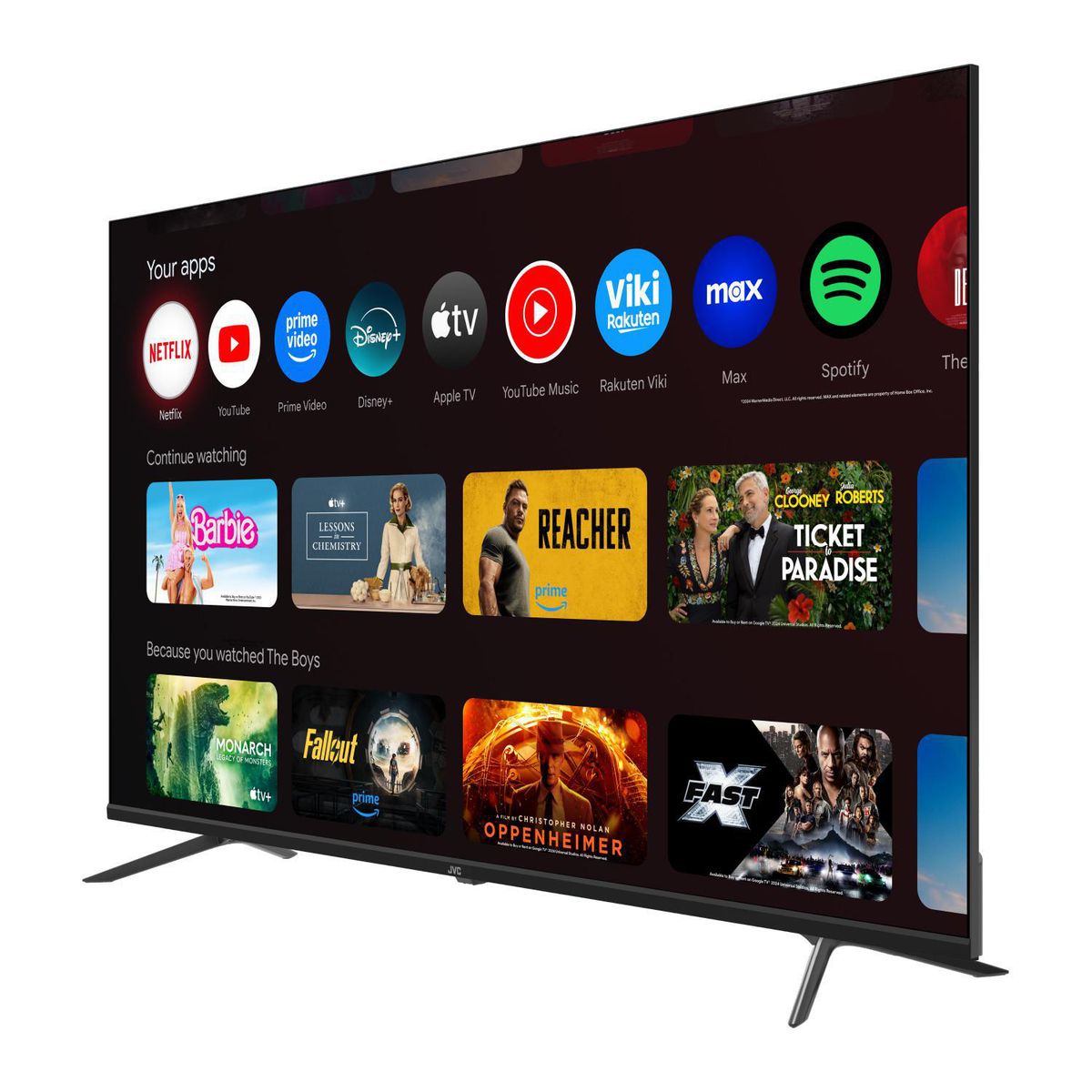 JVC - Televisor Smart TV JVC 55" 4K Ultra HD Google TV LT-55KM548