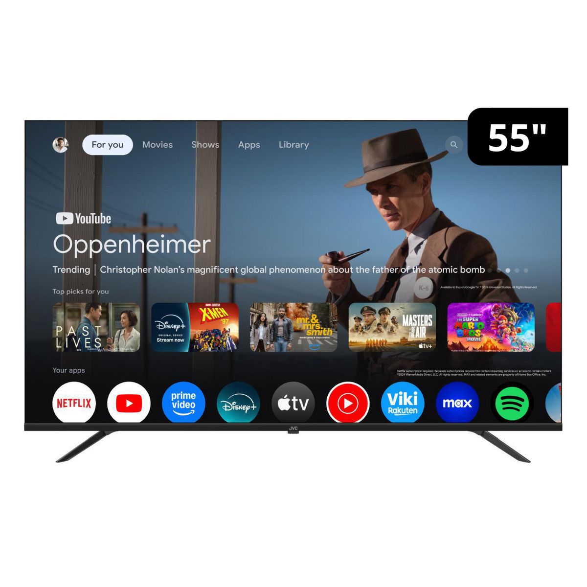 JVC - Televisor Smart TV JVC 55" 4K Ultra HD Google TV LT-55KM548