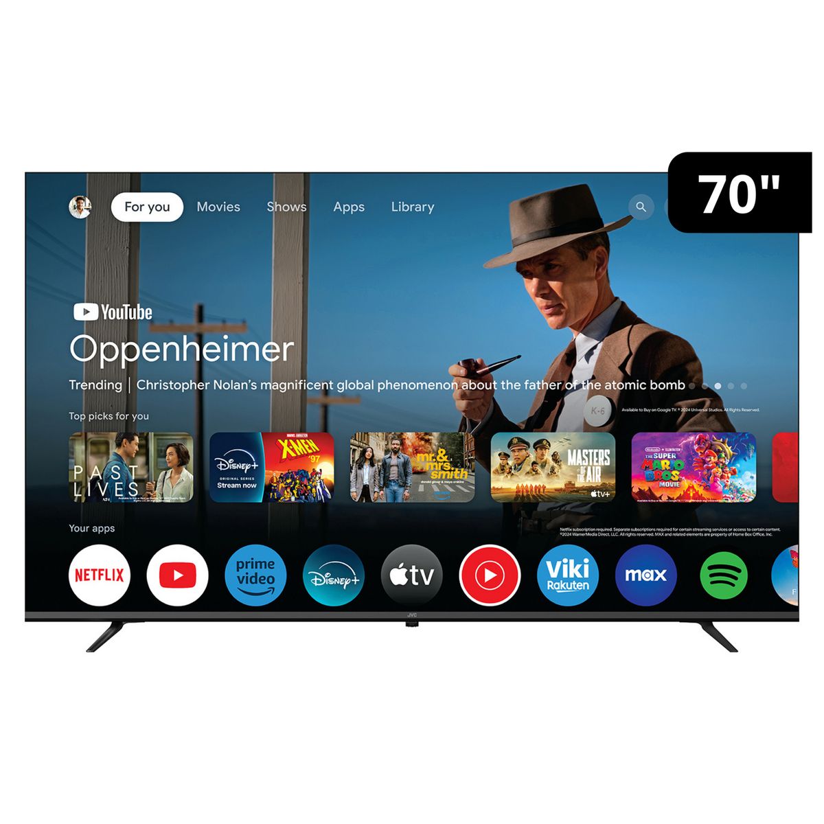 JVC - Televisor LED 70 " 4K HD Google TV LT-70KM548