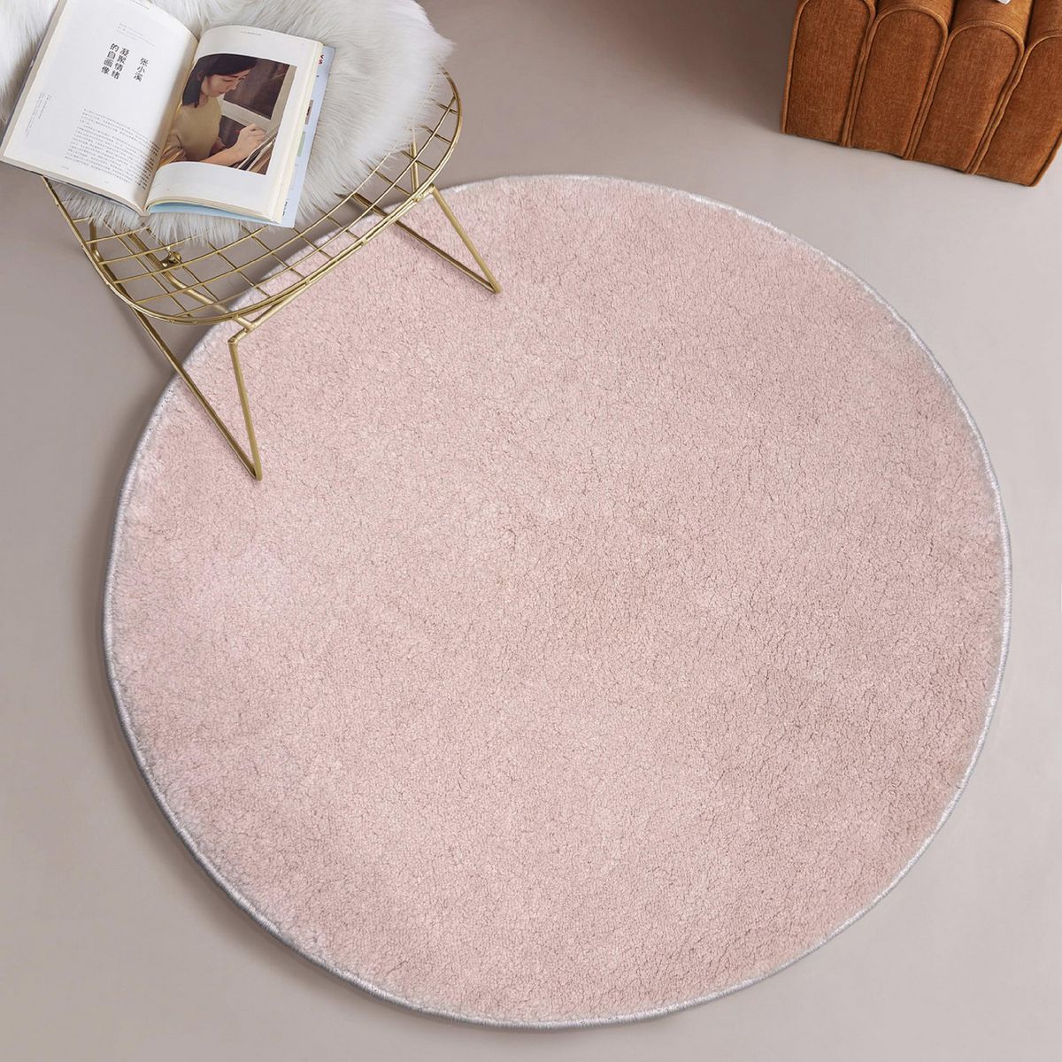 JUST HOME COLLECTION - Bajada de Baño Wales Shag 60x60 cm Rosado