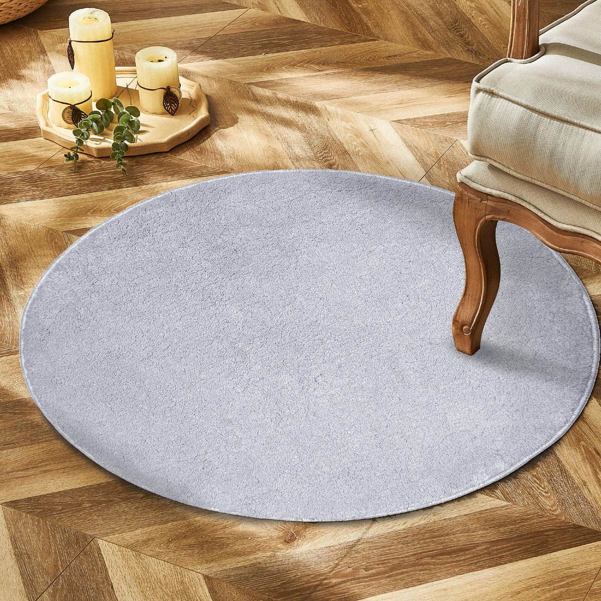 Bajada de Baño Wales Shag 60x60 cm Celeste, marca JUST HOME COLLECTION - Foto Principal
