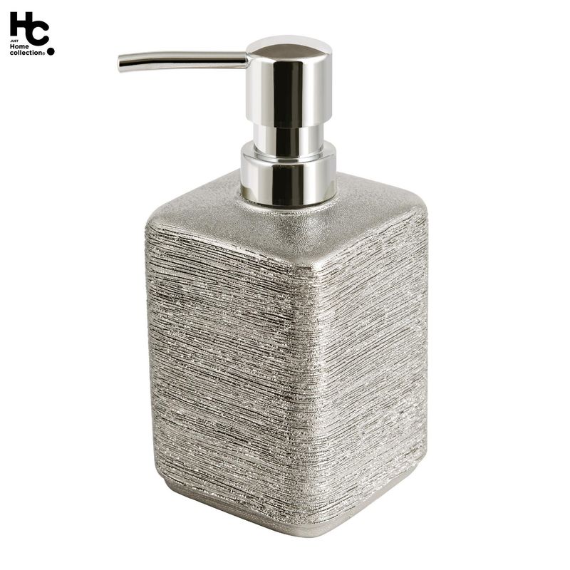JUST HOME COLLECTION - Dispensador de Jabón Striation Plata Plateado