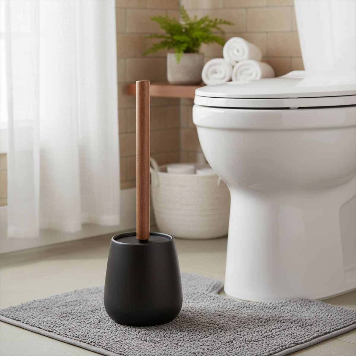 JUST HOME COLLECTION - Cepillo Sanitario para Inodoro Urban Negro