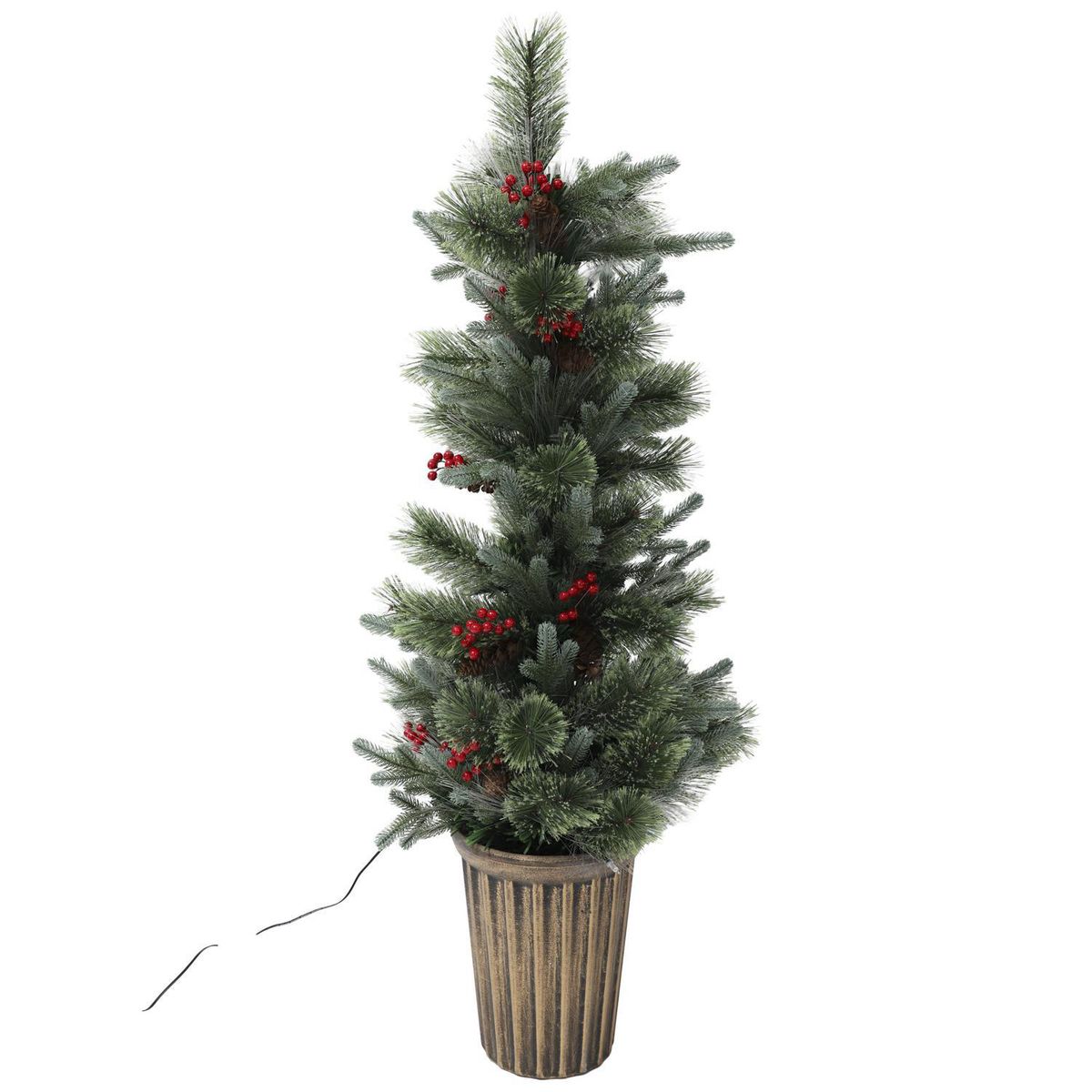 DEAR SANTA - Árbol de Navidad 120 cm 41 Luces 90 Ramas Maceta Verde