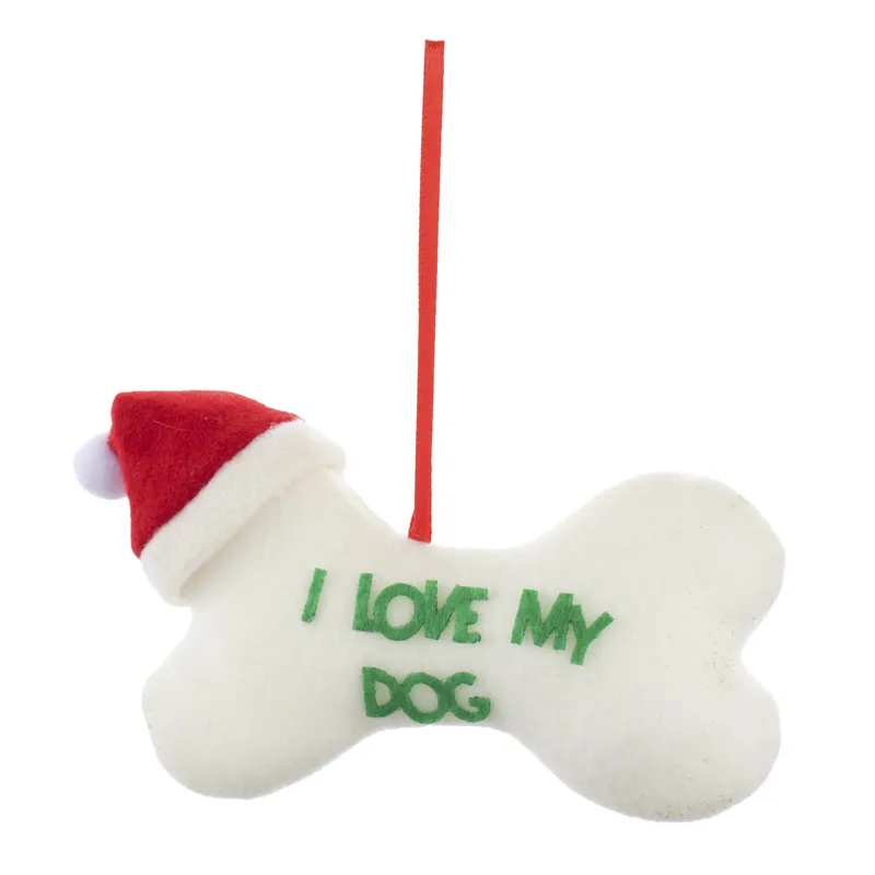 DEAR SANTA - Adorno Hueso con Gorro Navidad