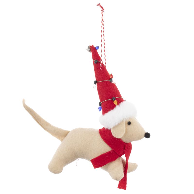 DEAR SANTA - Adorno Perro Beige Navidad 14cm