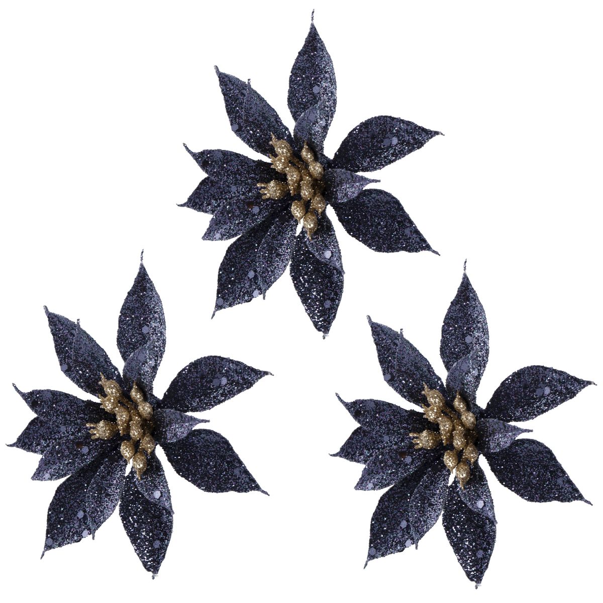 DEAR SANTA - Set 3 Poinsettia Navidad 8cm