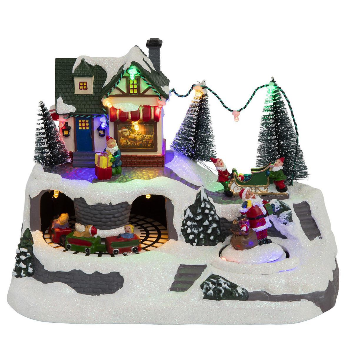 DEAR SANTA - Villa Santa Casa con Tren 17 cm