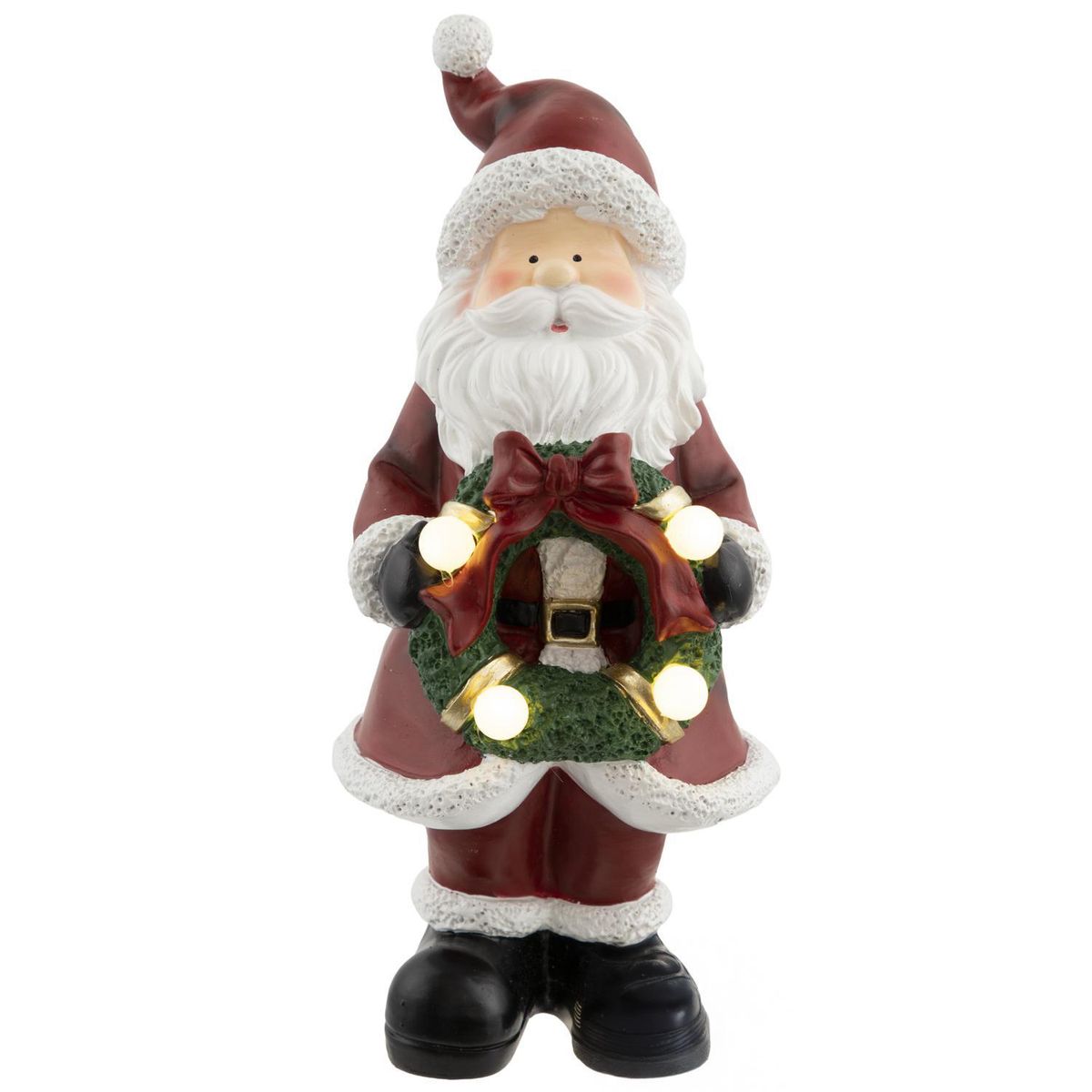 DEAR SANTA - Santa Decorativo con Corona LED Rojo