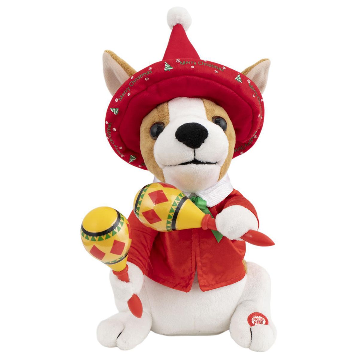 DEAR SANTA - Perro Sentado Animado con Maracas