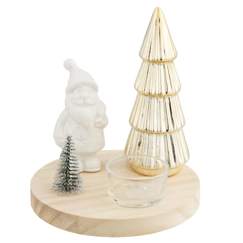 DEAR SANTA - Portavelas Árbol Porcelana 14.7 cm