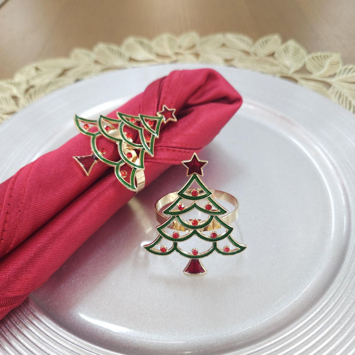 DEAR SANTA - 2 Anillos para Servilleta Árbol de Navidad