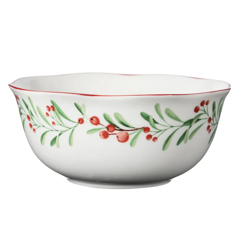 DEAR SANTA - Bowl con Flores Navideñas 14.1 cm Blanco