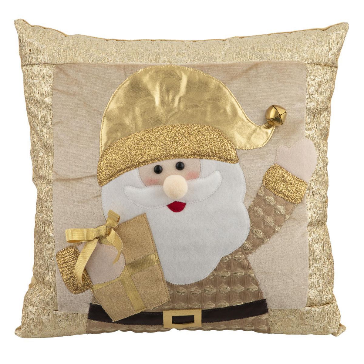 DEAR SANTA - Cojín Cuadrado Santa 38 cm Dorado