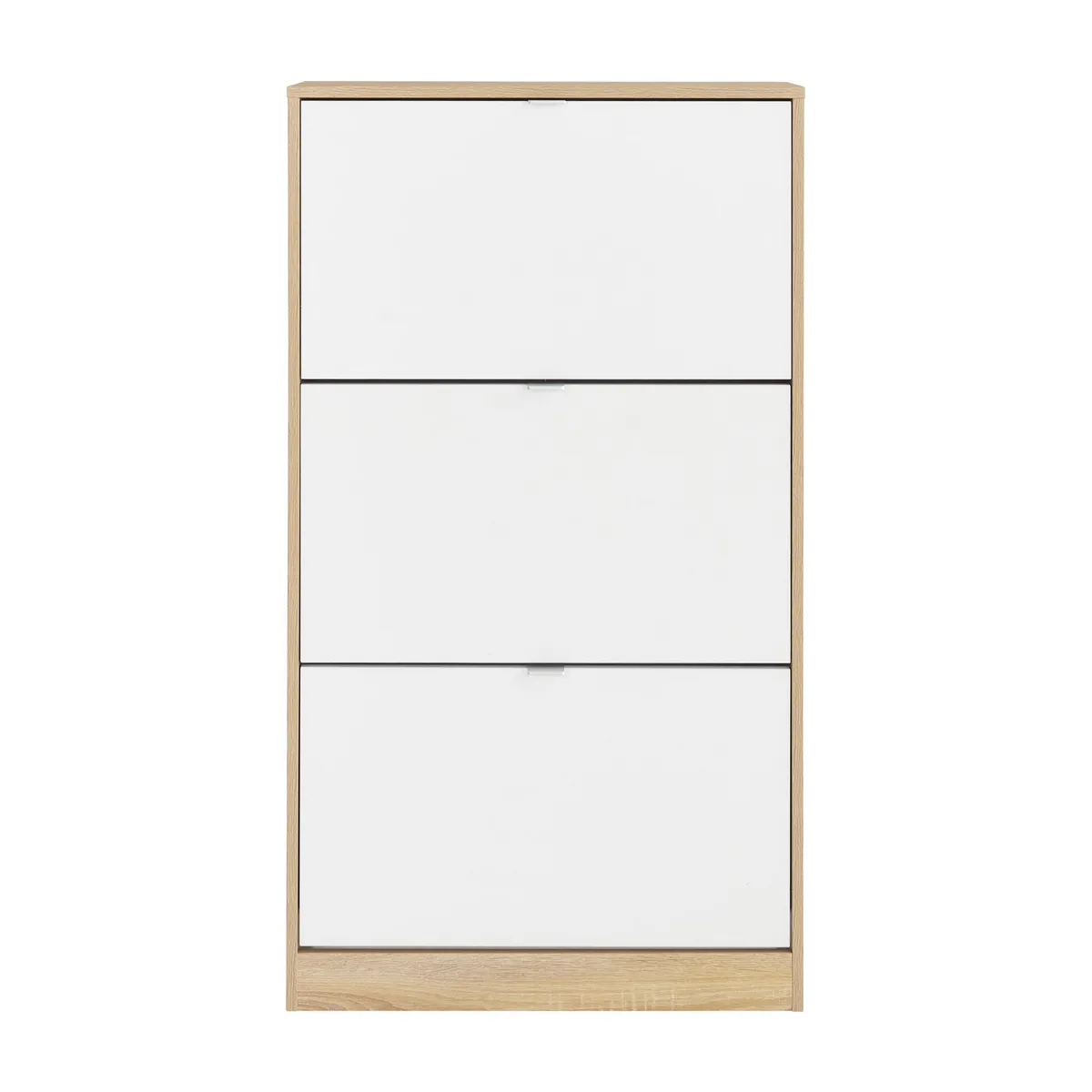 JUST HOME COLLECTION - Zapatero 3 Puertas 70.4x125.2x24 cm Melamina Blanco/Roble