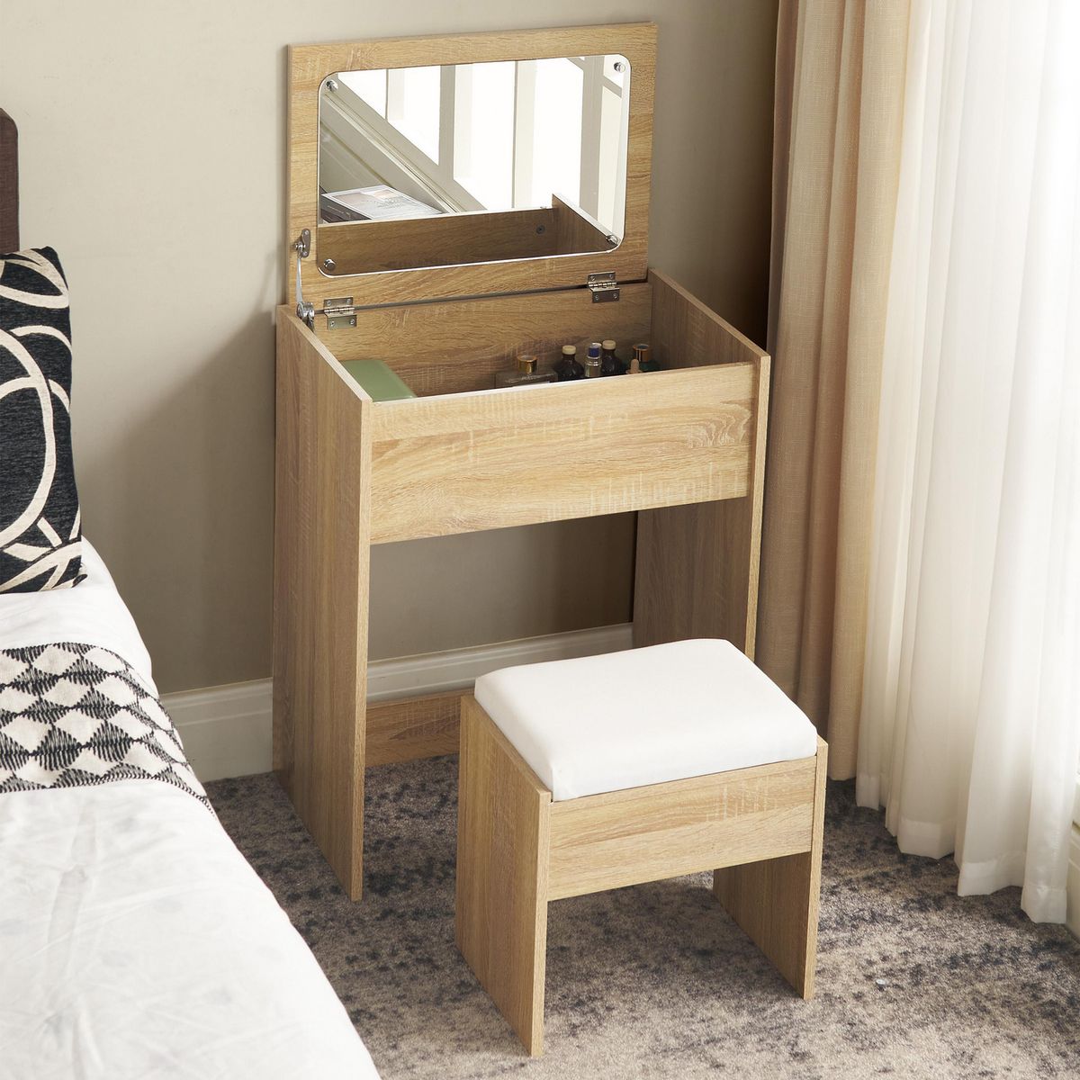 JUST HOME COLLECTION - Juego de Tocador Lindy 1 Cajón 60x74x40 cm