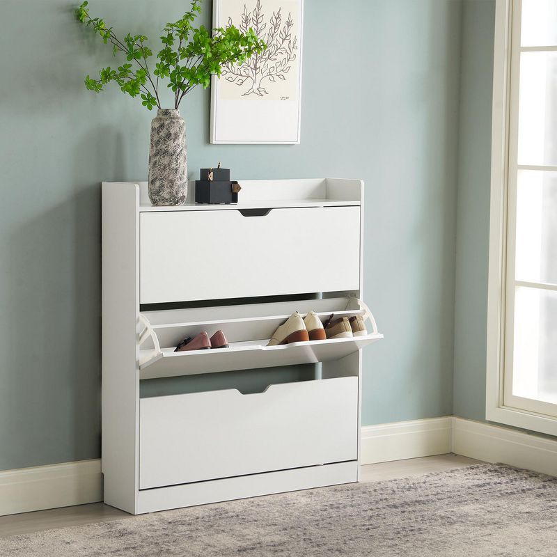 JUST HOME COLLECTION - Zapatero 3 Puertas 100x115.4x24 cm Melamina Blanco