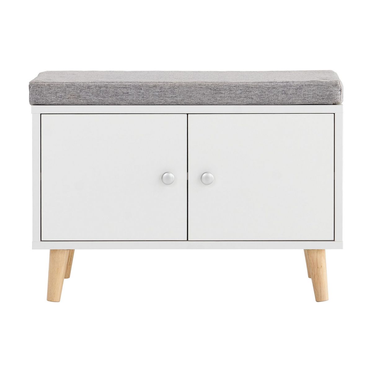 JUST HOME COLLECTION - Zapatero Banca con Puerta 60x43.3x30 cm Melamina Blanco/Gris