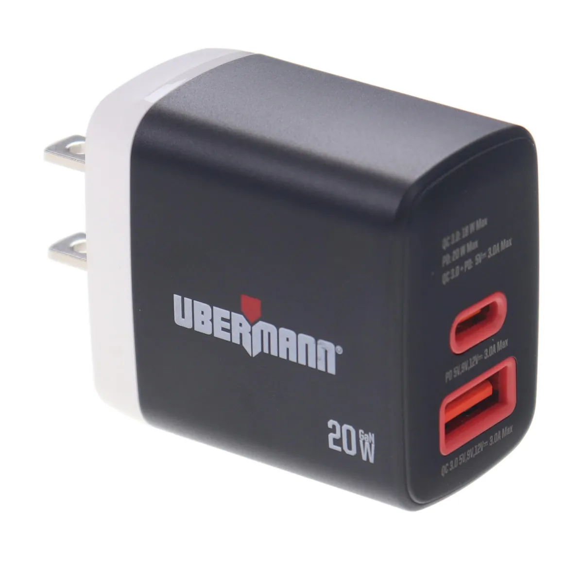 UBERMANN - Cargador USB 2 Puertos 20W
