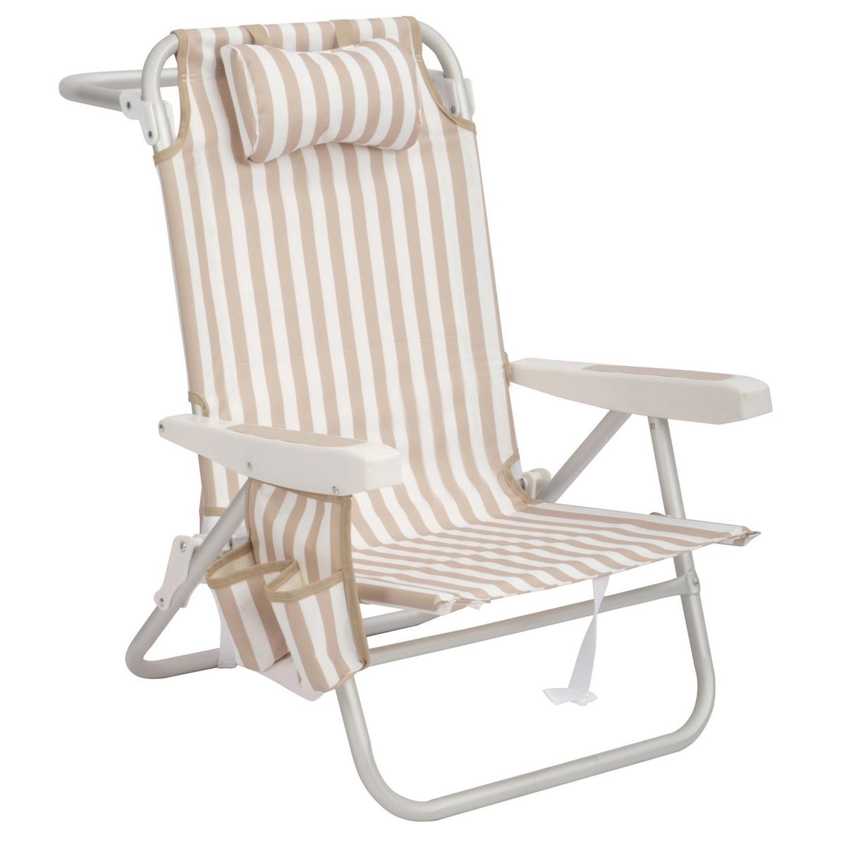 KLIMBER - Silla Playa Aluminio 2 en 1 Beige 63x81x104 cm