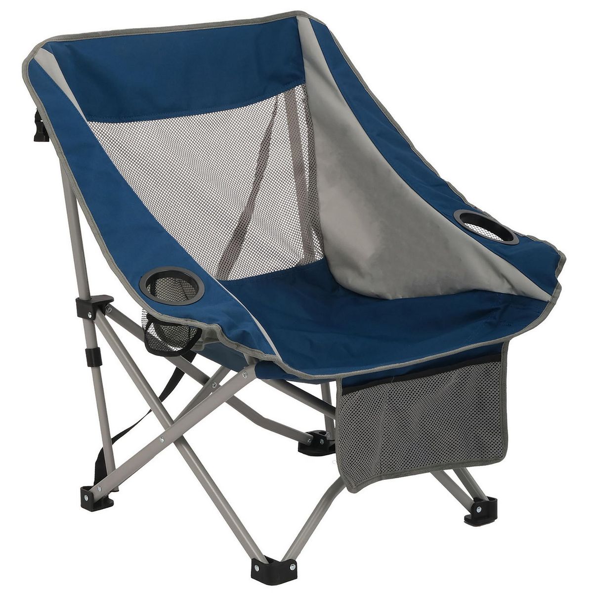 KLIMBER - Silla Camping Plegable Compacta 74x77x60 cm Gris y Azul