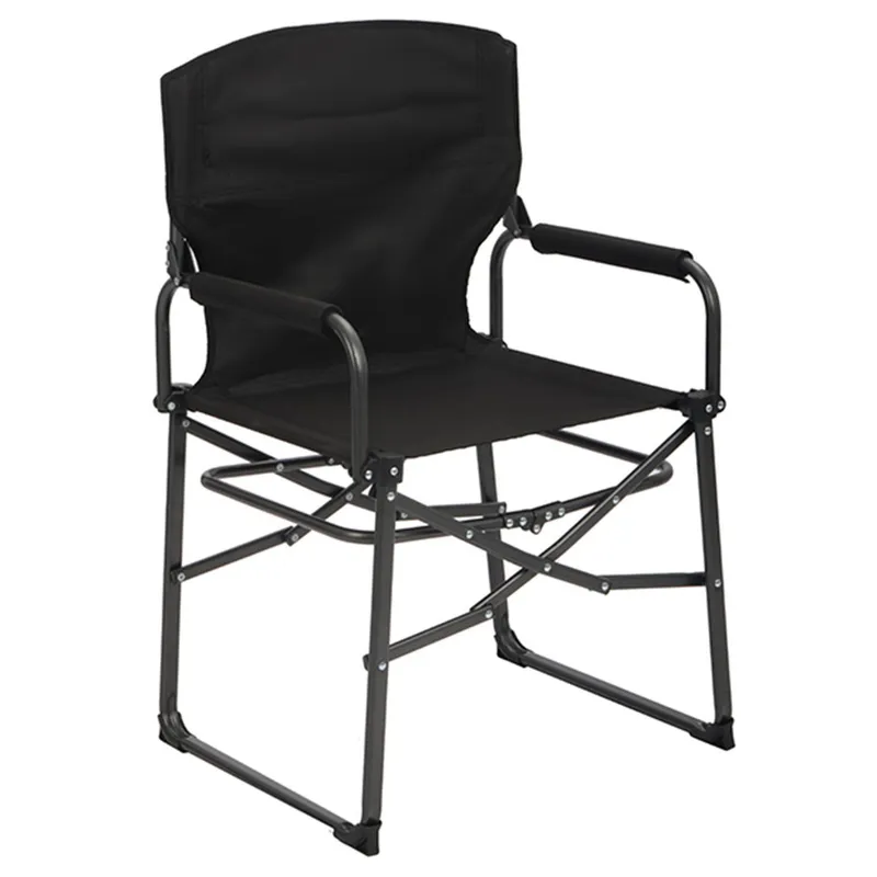 KLIMBER - Silla Camping Plegable Director 57x90x50 cm Negro