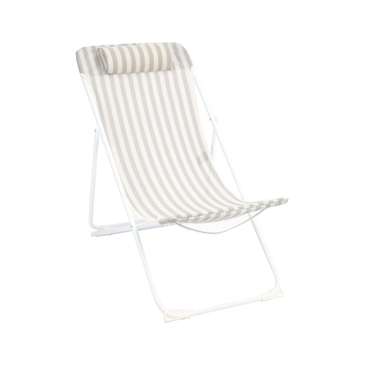 KLIMBER - Silla Playa 3 Posiciones 55x89x87 cm Gris