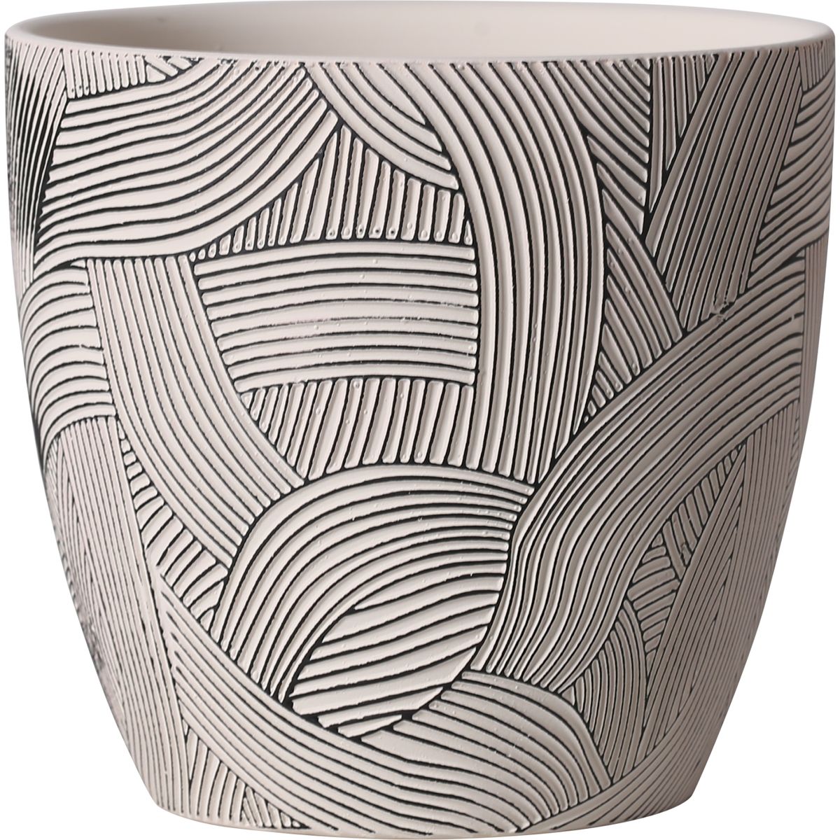 JUST HOME COLLECTION - Maceta Cerámica 13x13 cm Khaki y Negro de Plástico