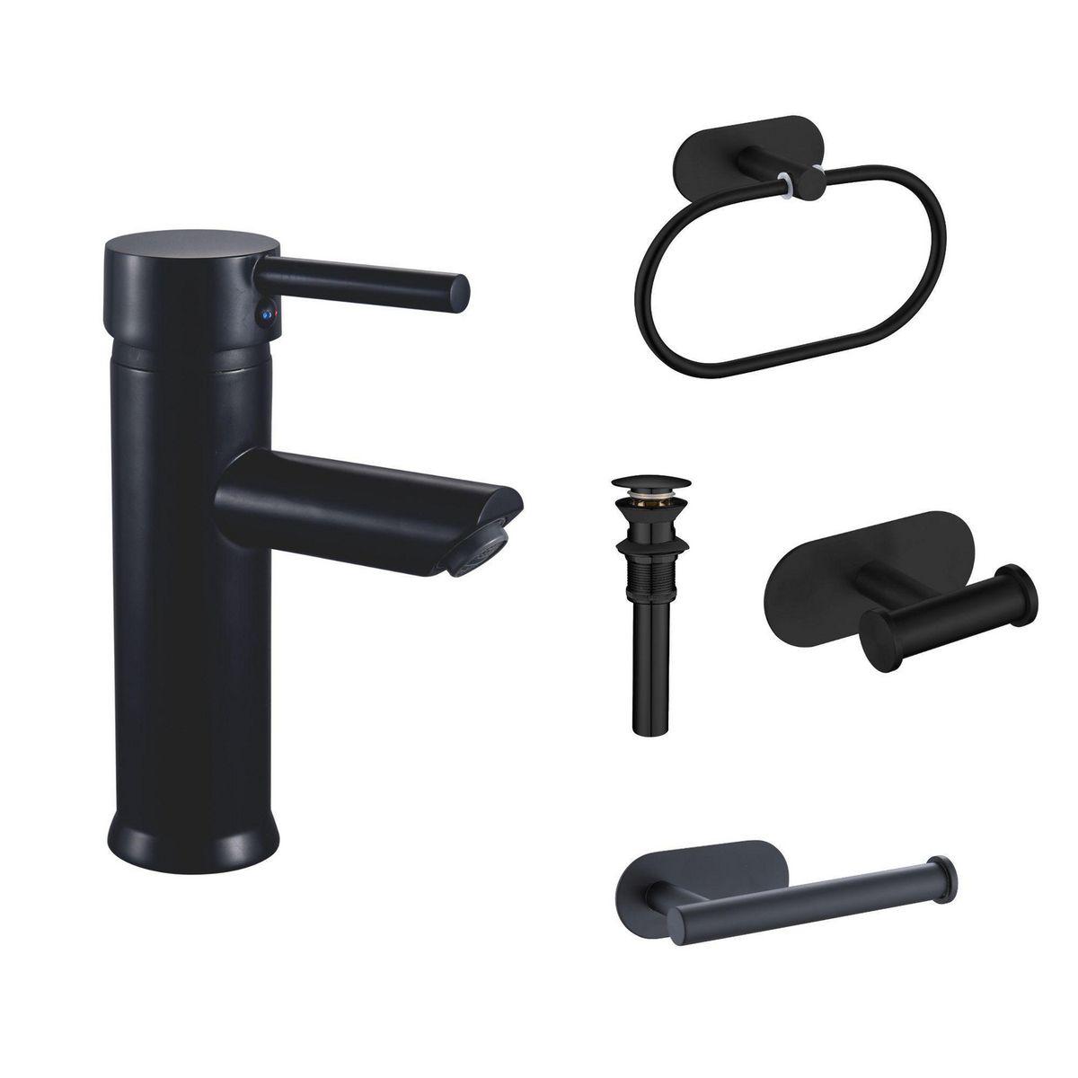 SENSI DACQUA - Combo Grifería Accesorios Milan Negro
