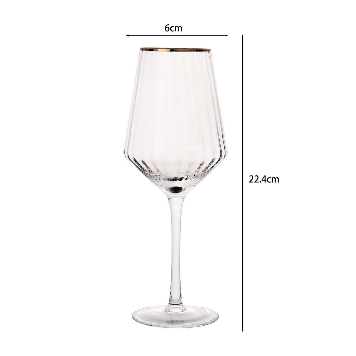 JUST HOME COLLECTION - Copa de Vino Ring Dorado 380ml