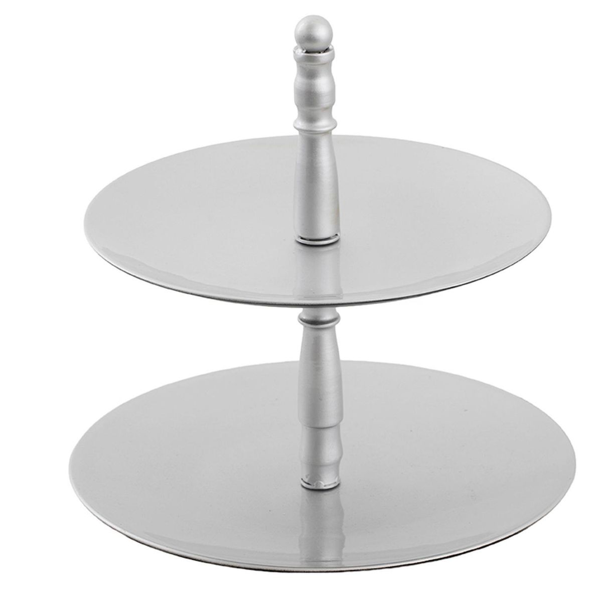JUST HOME COLLECTION - Soporte para Postres 2 Niveles Plateado Navidad
