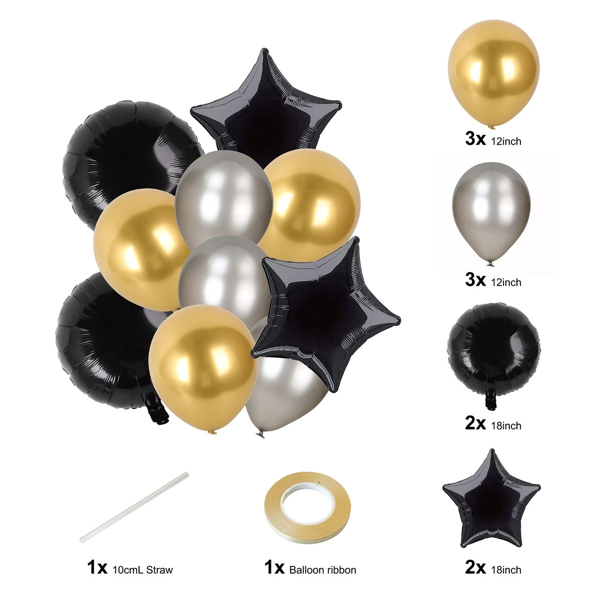 JUST HOME COLLECTION - Set 12 Globos para Fiesta