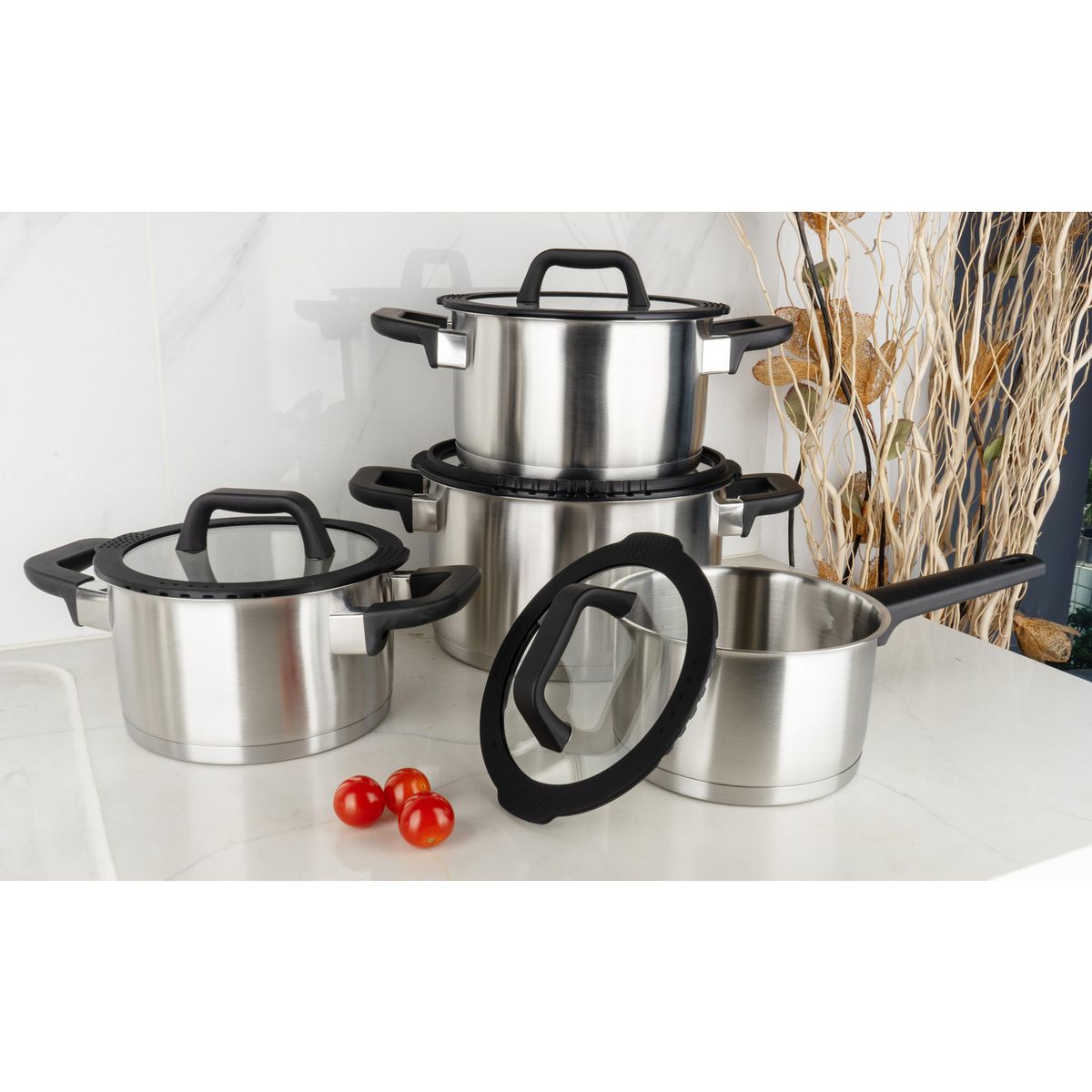 JUST HOME COLLECTION - Set Batería Cocina Fermo 8 Piezas