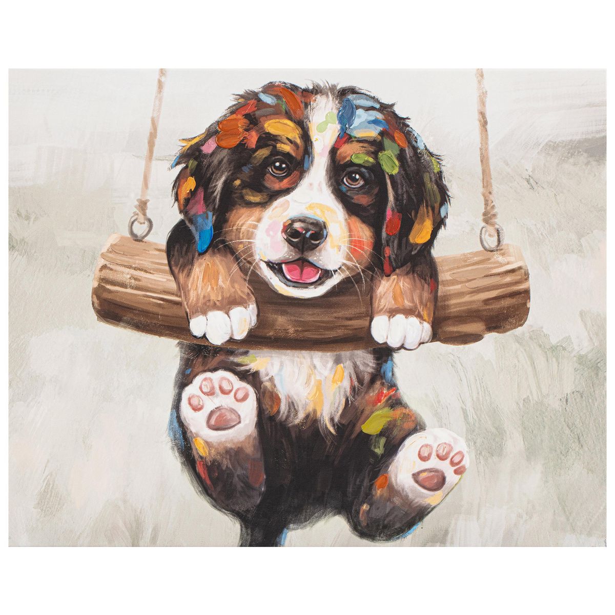 JUST HOME COLLECTION - Canvas Perro en Columpio 50x40 cm