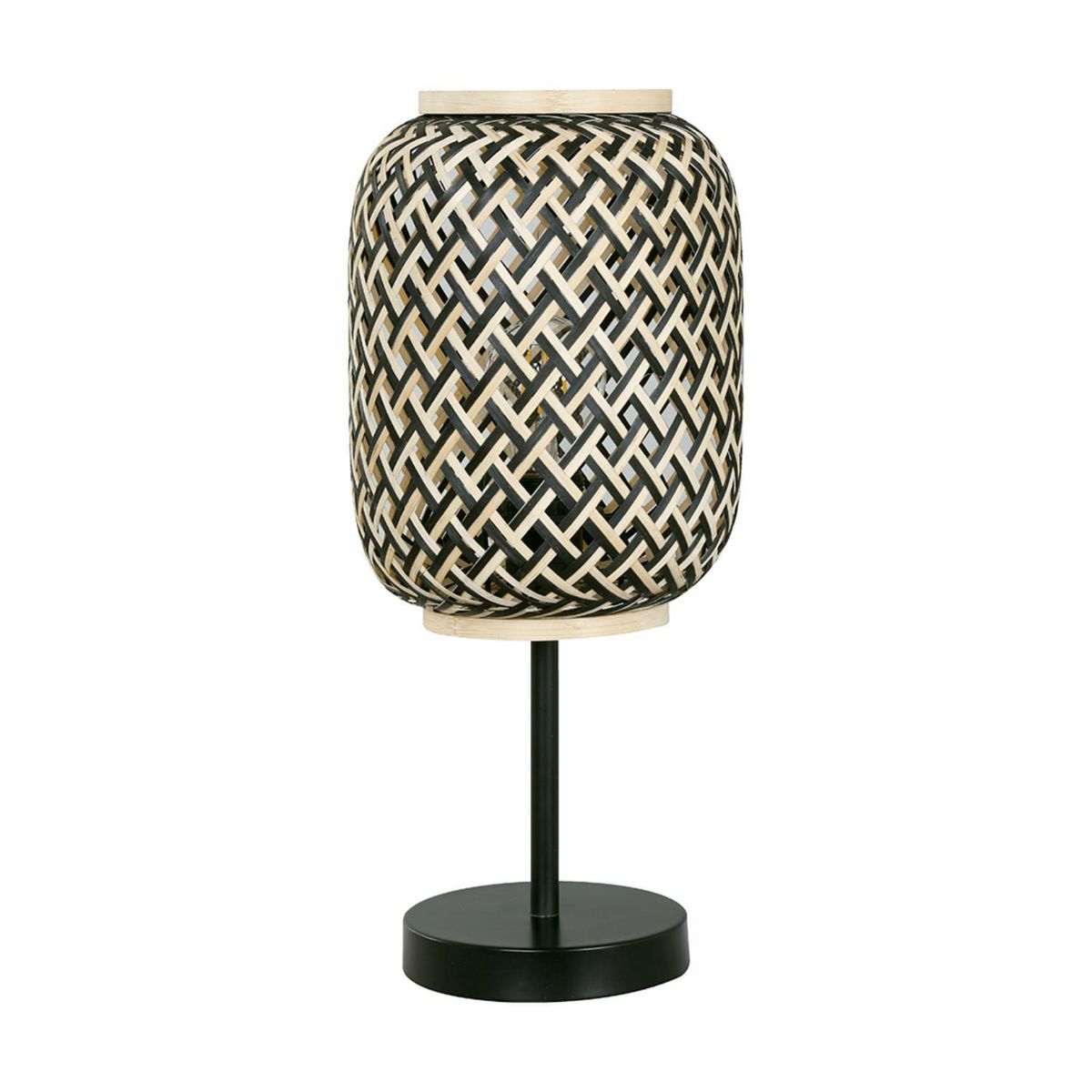 JUST HOME COLLECTION - Lámpara De Mesa Nala 1L E27 Natural/Negro 19x42.5 cm