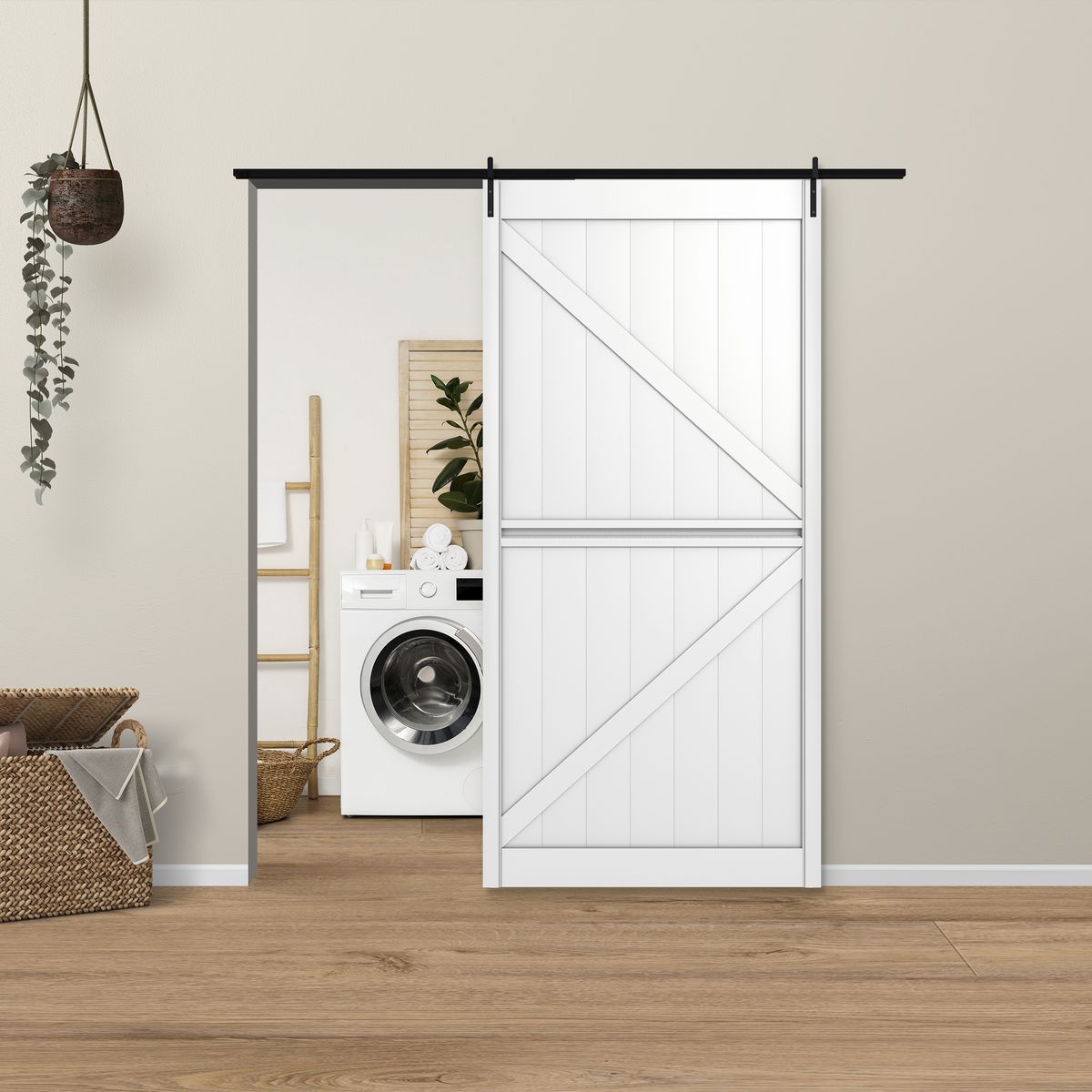HOGGAN - Puerta Grande PVC Blanco 100x215cm