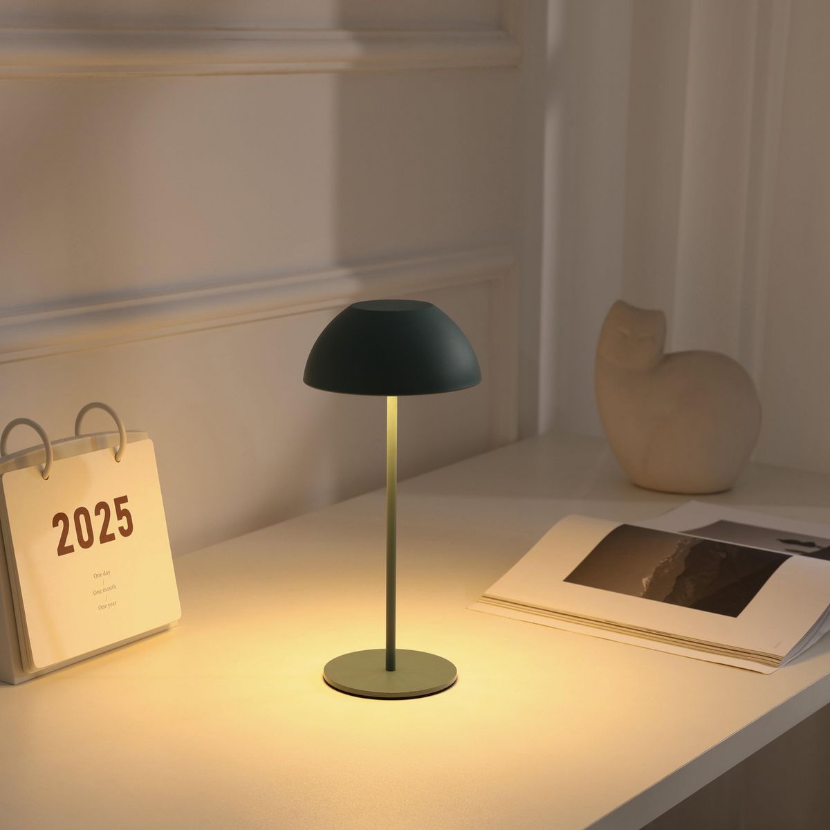 JUST HOME COLLECTION - Lámpara de Mesa LED Bali Touch Turquesa 13x28 cm