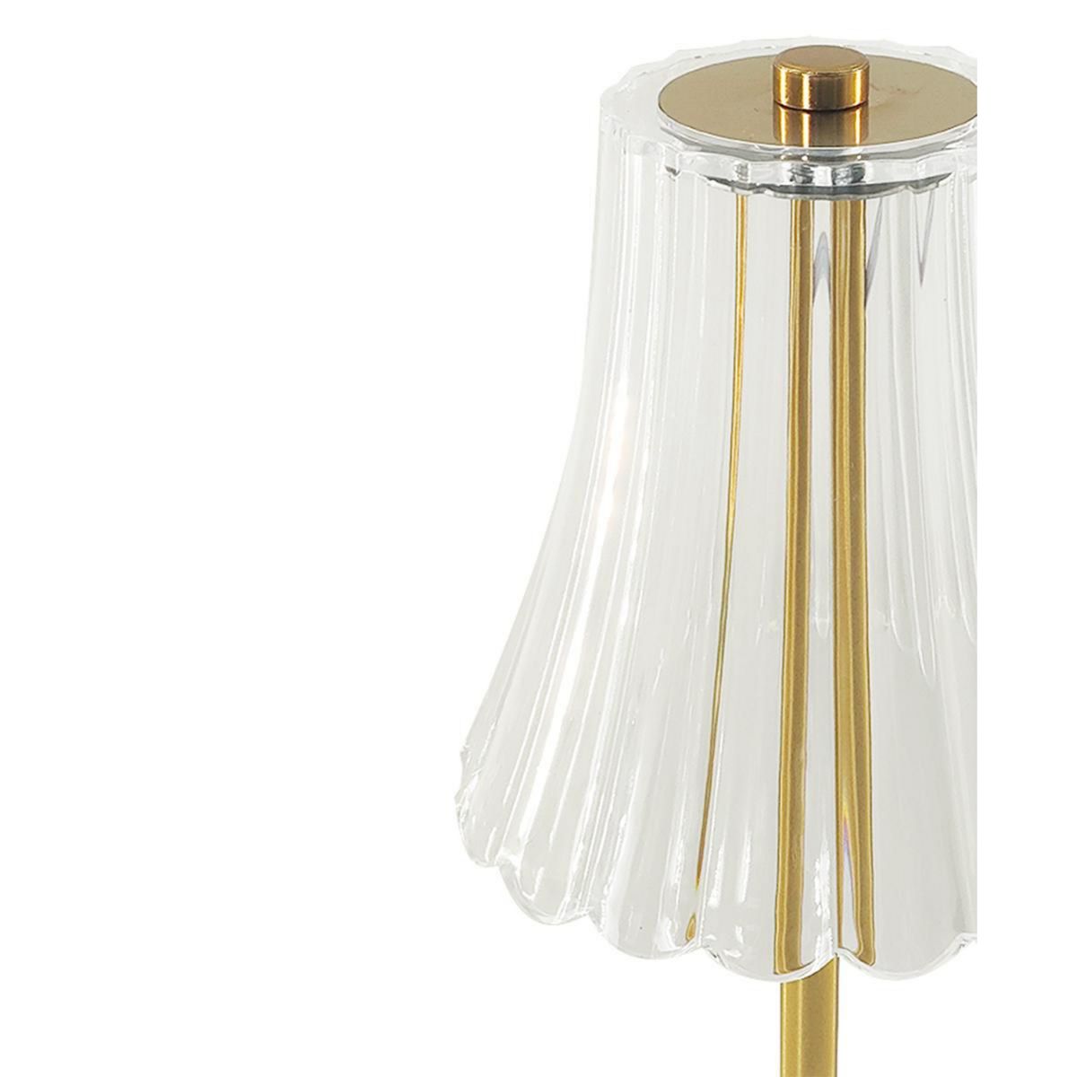 JUST HOME COLLECTION - Lámpara de Mesa LED Touch USB 1 Amarillo/Dorado 12.5x12.5 cm