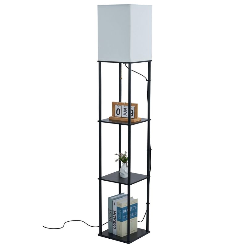 JUST HOME COLLECTION - Lámpara de Pie Torva 1L E27 Negro/Blanco 26x157.5 cm