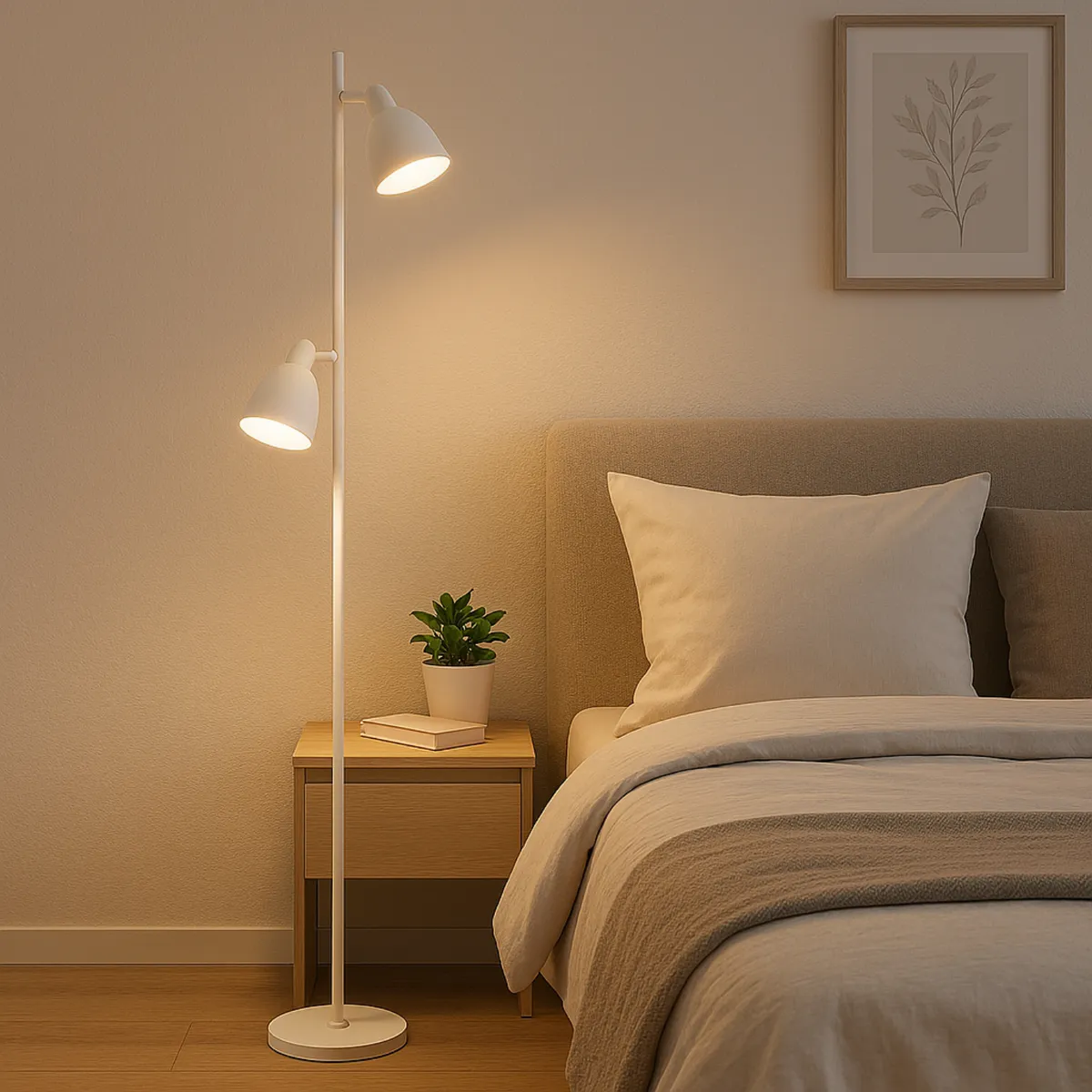 JUST HOME COLLECTION - Lámpara de Pie Trier 2L GU10 Blanco 21x154 cm