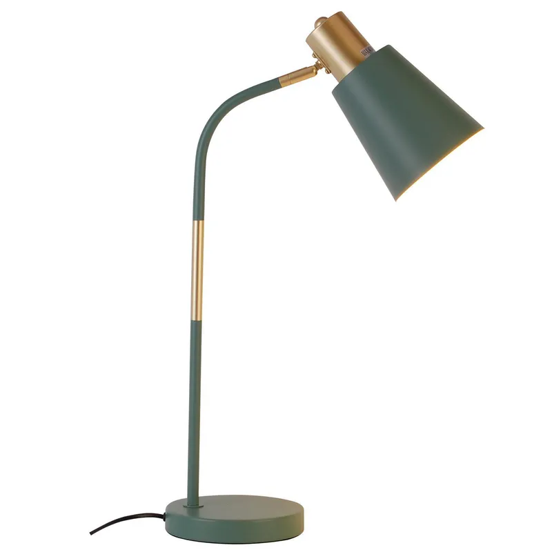 JUST HOME COLLECTION - Lámpara de Escritorio Sabala 1L E27 Verde/Dorado 15x54 cm