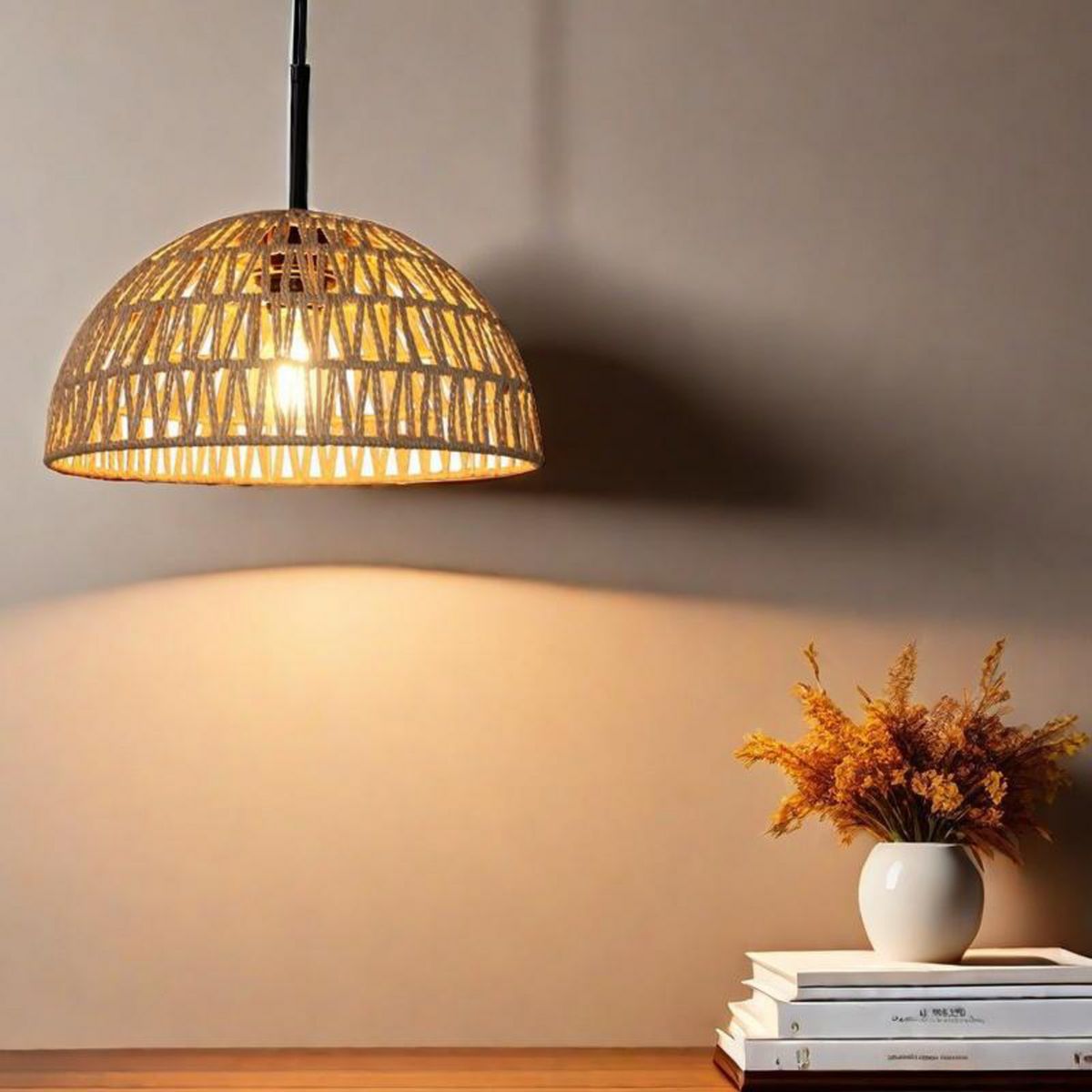 JUST HOME COLLECTION - Lámpara Colgante de Techo 1 Luz Hening Negra