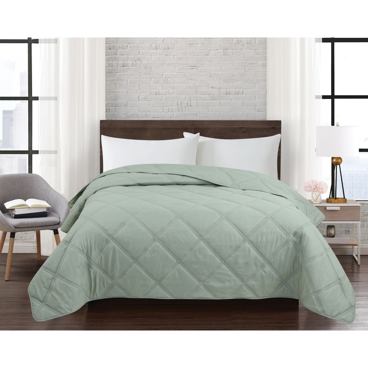 JUST HOME COLLECTION - Cubrecama BTS26 1.5 Plazas Color Verde