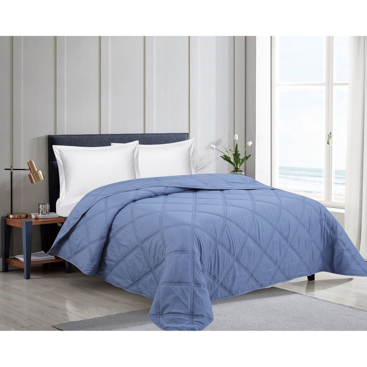 JUST HOME COLLECTION - Cubrecama BTS26 2 Plazas Color Acero