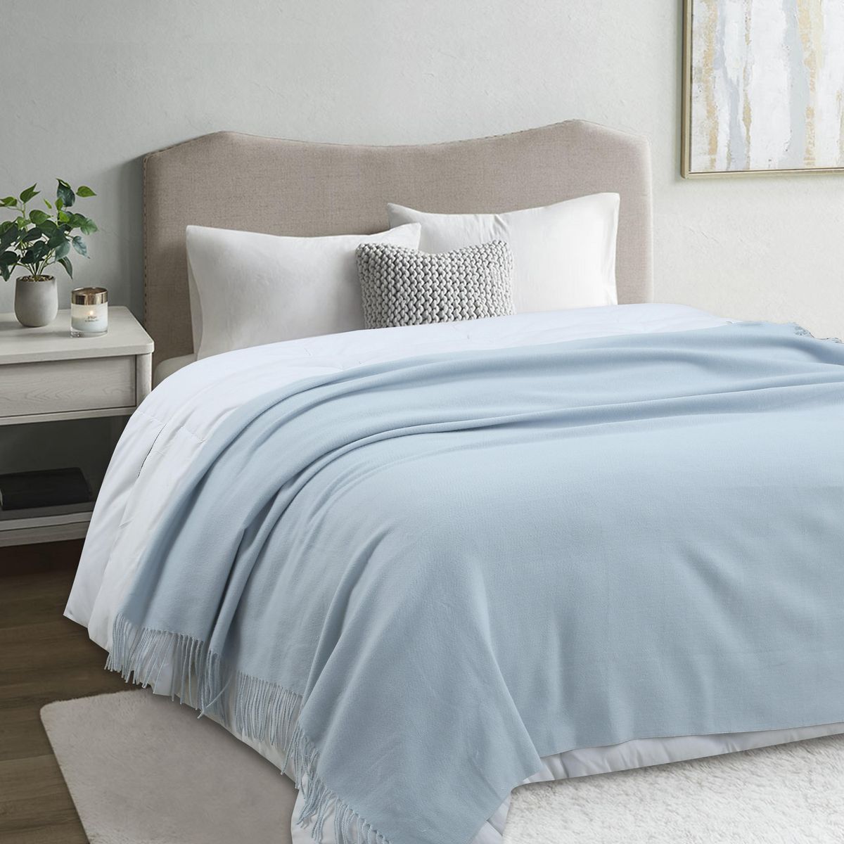 Manta Nordic Pv26 130 x 160 Celeste, marca JUST HOME COLLECTION - Foto Principal