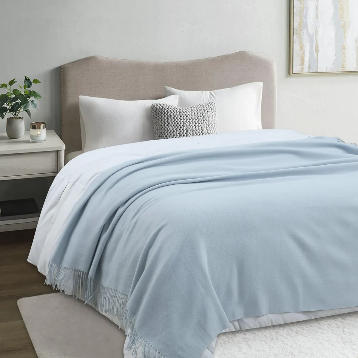 Manta Nordic Pv26 130 x 160 Celeste, marca JUST HOME COLLECTION - Foto Principal