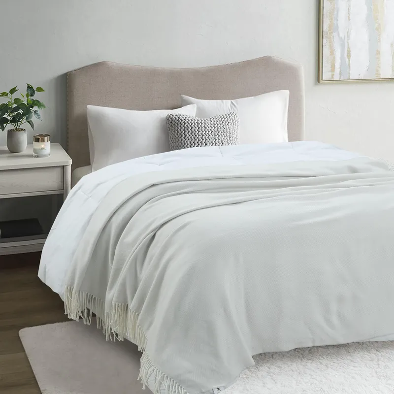 JUST HOME COLLECTION - Manta Urbano Especial 130x160 cm Blanco