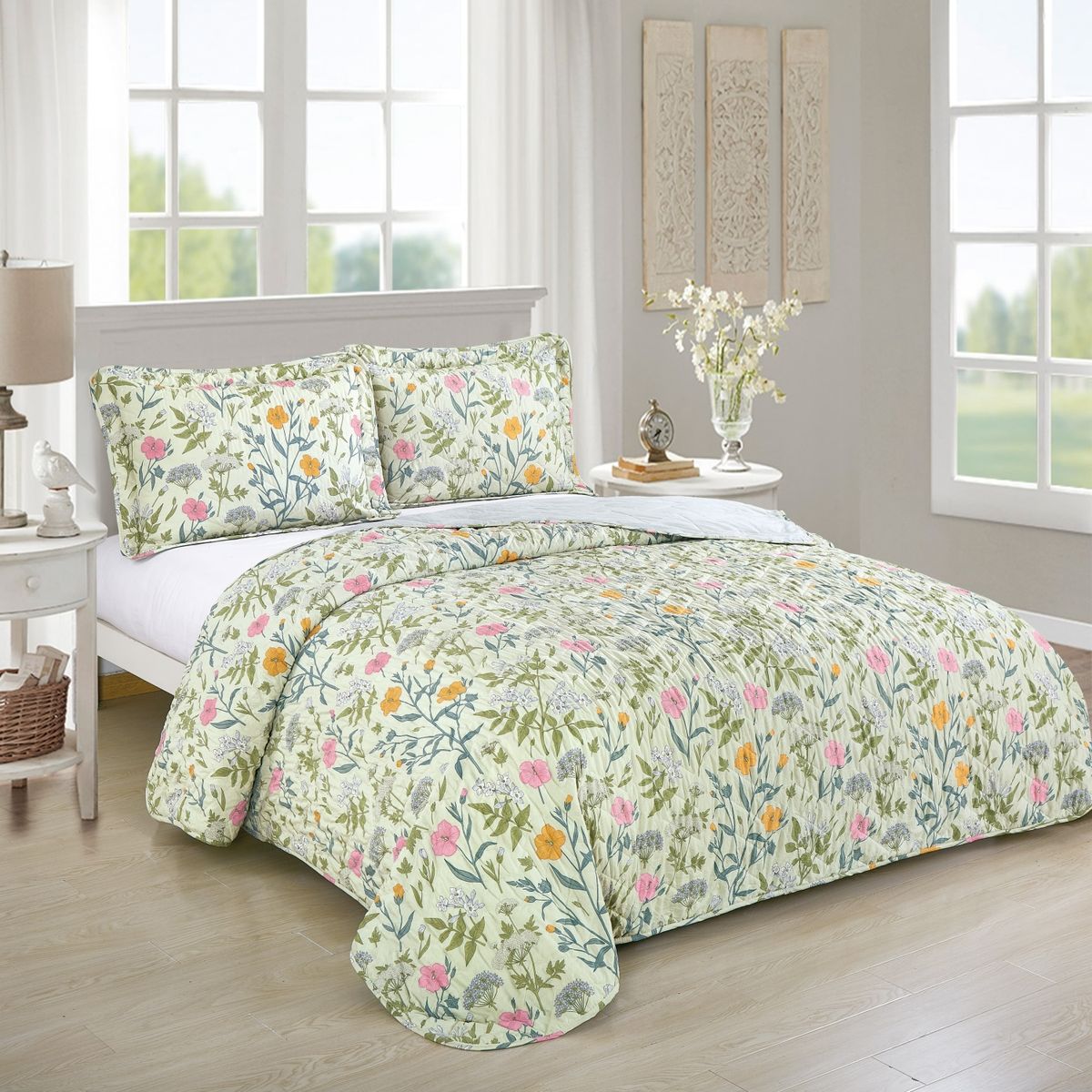 JUST HOME COLLECTION - Cubrecama Boho Estampado Multicolor 1.5 Plazas